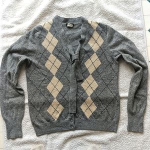 Size S Wool/Cashmere Argyle Cardigan